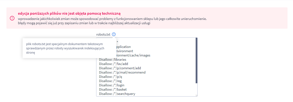 Optymalizacja SEO - Shoper - edycja pliku robots.txt