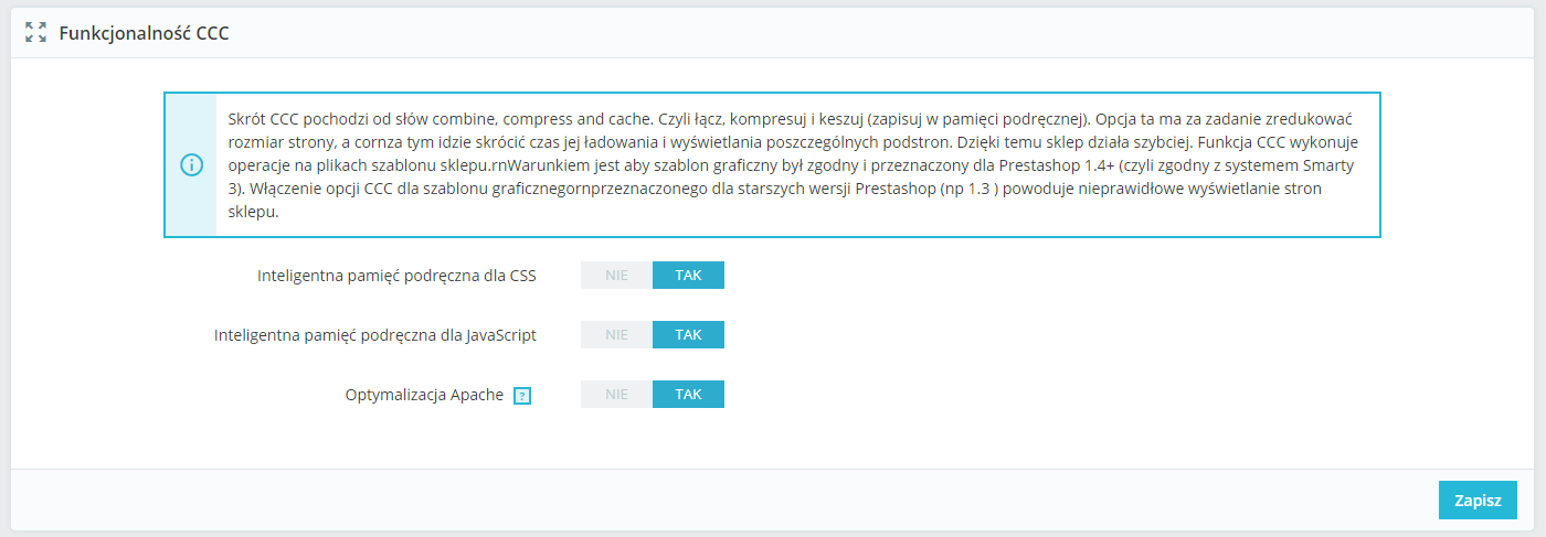 Optymalizacja SEO sklepu PrestaShop - ustawienia funkcjonalności CCC