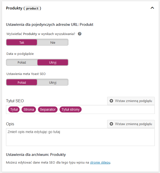 Pozycjonowanie Wordpress - Woocommerce - automatyczne generowanie meta tytułu i opisu dla produktów