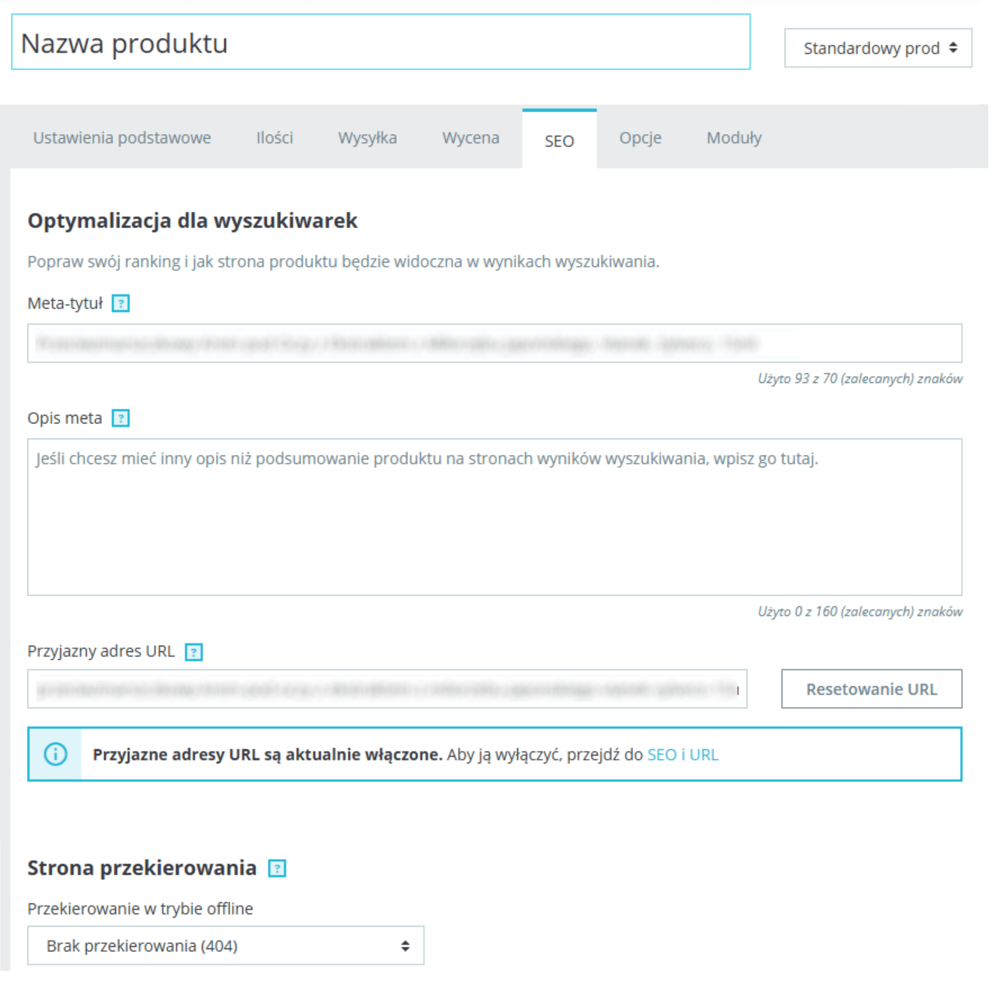 Pozycjonowanie sklepu PrestaShop - optymalizacja produktu - meta tytuł,opis i przyjazny url